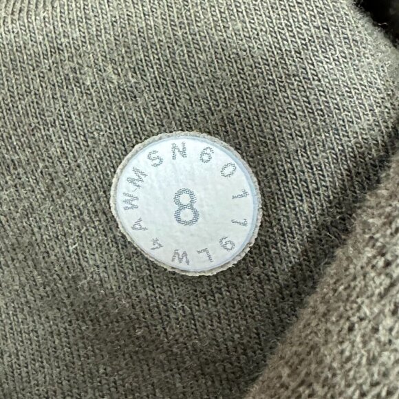 Lululemon‎ Scuba Hoodie Light Cotton Fleece Long Sleeve Full Zip Dark Olive Sz 8 - Picture 8 of 10